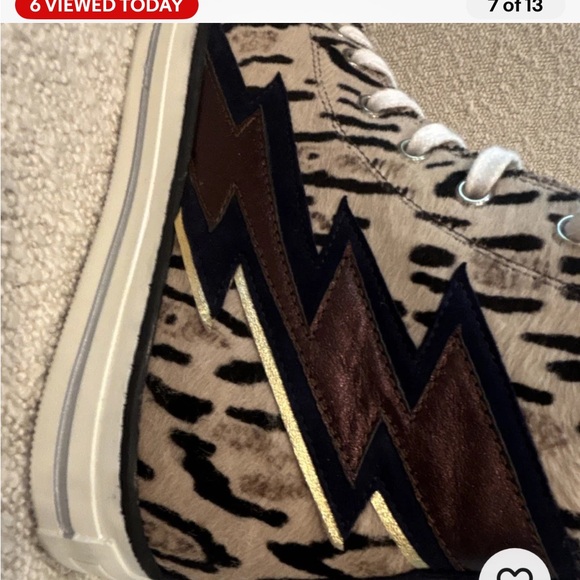 Roberto Cavalli Lightning Bolt Pony Hair High-Top Sneakers Size 41 EUC Run Small - Picture 10 of 12